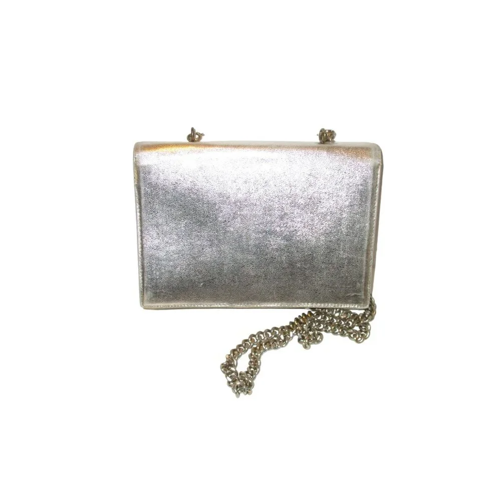 *Stunning Vintage Gold Metallic Boxy Evening Shoulder Bag - Picture 2 of 9